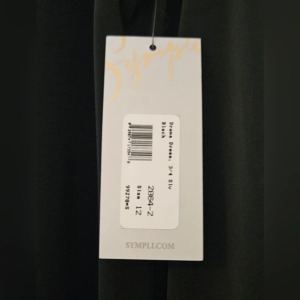 Sympli Black REVERSIBLE Drama Dress, Lagenlook. - Picture 9 of 10